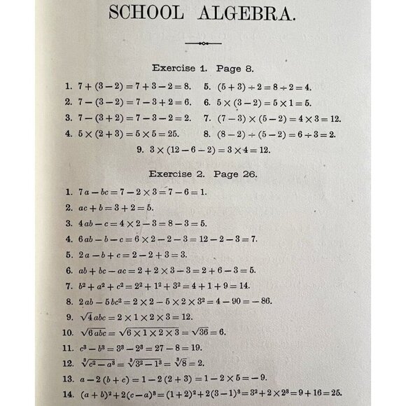 School Algebra Wentworth 1896 Victorian Teacher's Edition HC Mathematics E73 - Picture 4 of 5